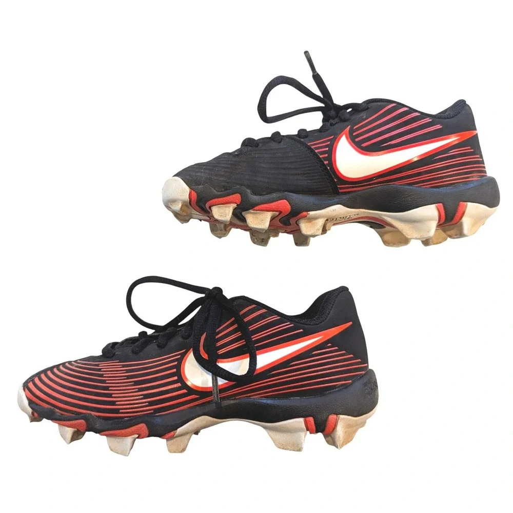Nike Hyperdiamond 3 Youth Baseball Softball Cleats Black Red AO7938-004 Size 13C